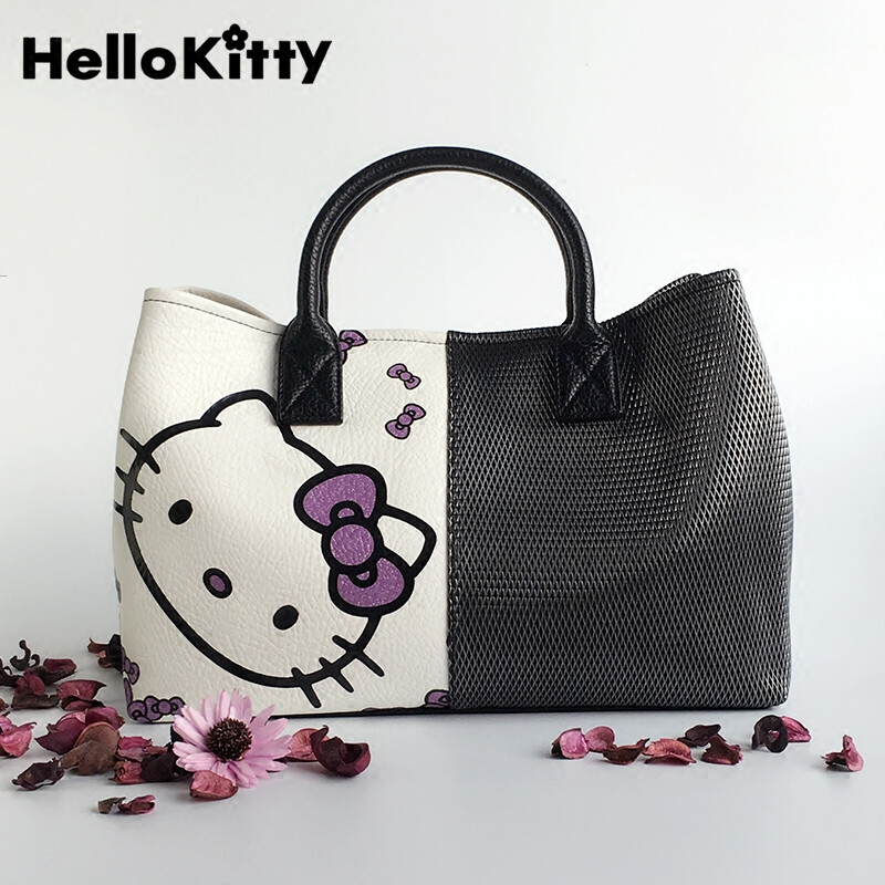 hellokitty女包2016日韩潮可爱印花猫咪袋撞色单肩斜跨大包包