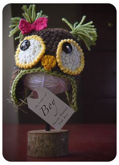 Crochet Owl Earflap Beanie Hat - Picture Idea