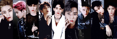 今年八月发布的新专《LOTTO》主打曲《LOTTO》九人拼接海报 #EXO#