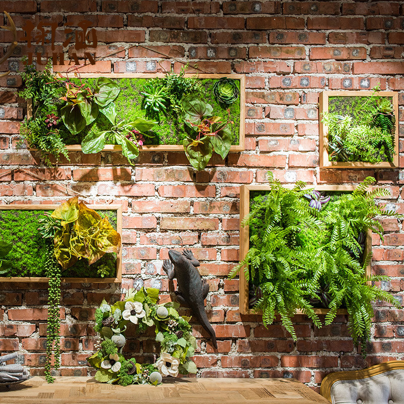 掬涵仿真绿植框 绿植墙多肉组合植物背景墙 装饰壁饰花墙草坪