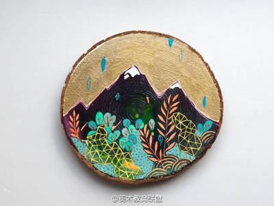 木头画 装饰画 群山与水