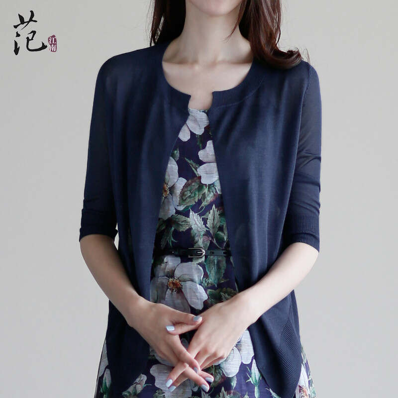 空调衫开衫女针织衫夏 江南范夏季薄款外搭开衫 开衫女2016夏薄