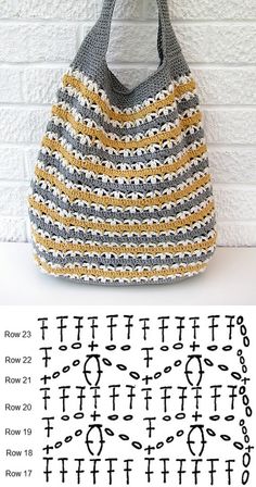 Slouchy Market Bag, free pattern from Very Berry Handmade. Pretty stitch pattern