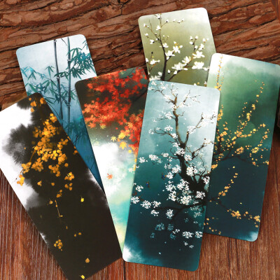花树中国风复古书签 古风传统植物卡片 古典创意学生文具礼物