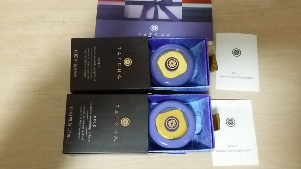 代购 现货:美国代购TATCHA24K金箔Gold Collection山茶花滋养润唇膏8g