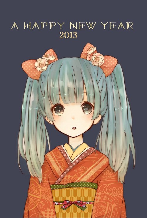 初音酱 熊孩子时代 彩绘 二次元 和服 女孩纸