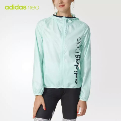 adidas 阿迪达斯 neo 女子 防风服 冰晶骑士绿 AZ3845