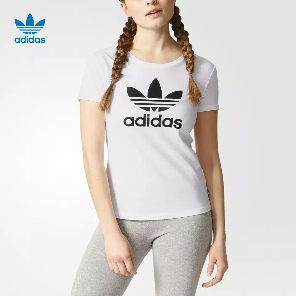 adidas 阿迪达斯 三叶草 女子 短袖上衣 白 B36947