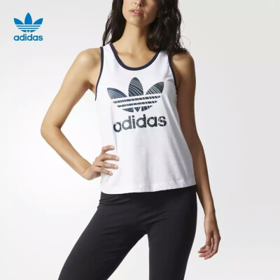 adidas 阿迪达斯 三叶草 女子 背心 白 BQ0995