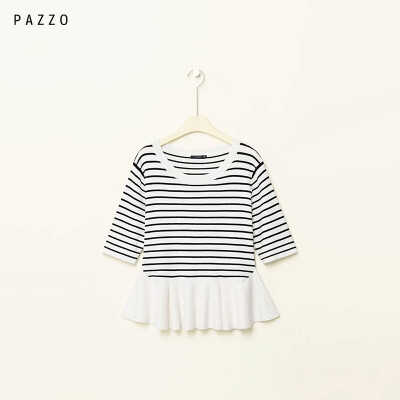 │PAZZO│SWEET P40002785 小巴黎女孩荷叶摆针织上衣