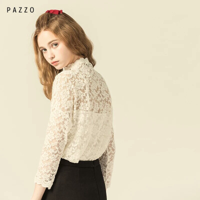 │PAZZO│SWEET P40002841 LADY蕾絲小高領上衣