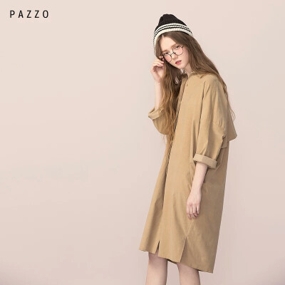 │PAZZO│SWEET P40002713 慵懒CHIC灯芯绒长版衬衫