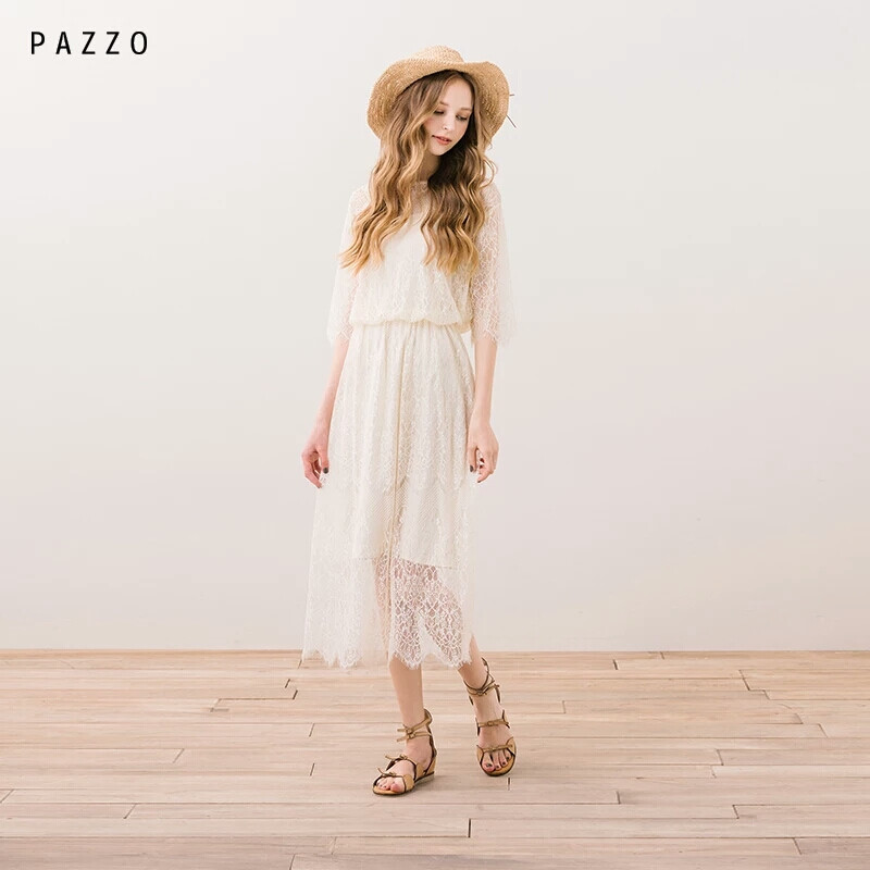 │PAZZO│URBAN P40201372 巴黎女伶两件式蕾丝缩腰连衣裙