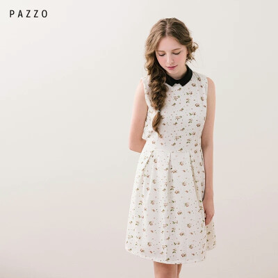 │PAZZO│SWEET P40201427 田园GIRLY碎花缩腰连衣裙