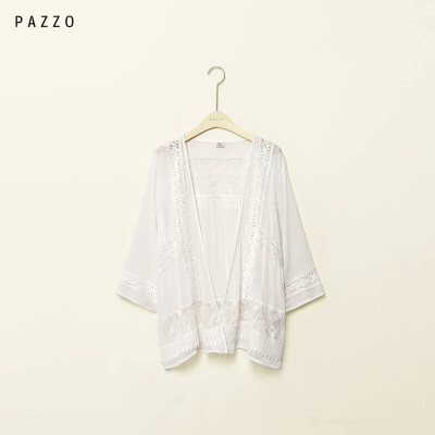 │PAZZO│SWEET P40003229 夏日渡假蕾丝雪纺罩衫