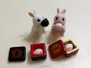 这套玉兔扭蛋简直太可爱了啊！