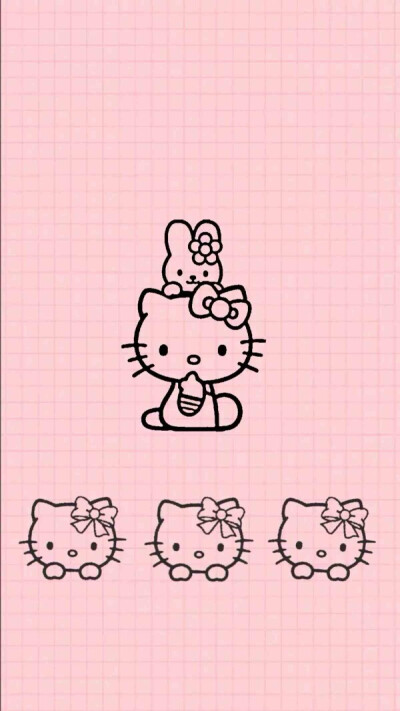 HelloKitty 壁纸 锁屏 背景图 可爱 粉色 少女