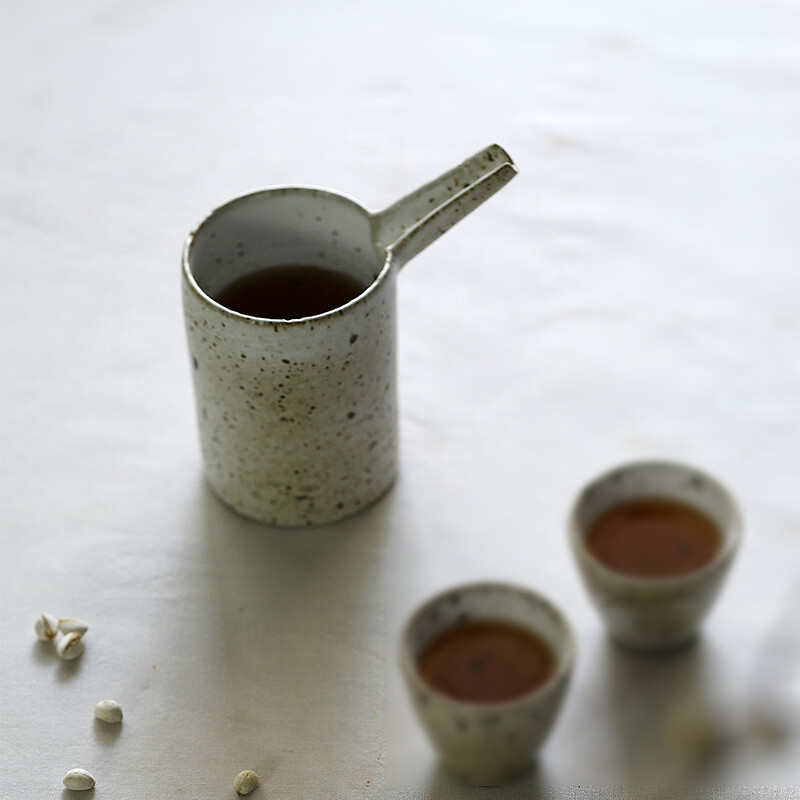 景德镇原矿粗陶铁点釉公道杯全手工分茶器日式耐热功夫茶海茶具