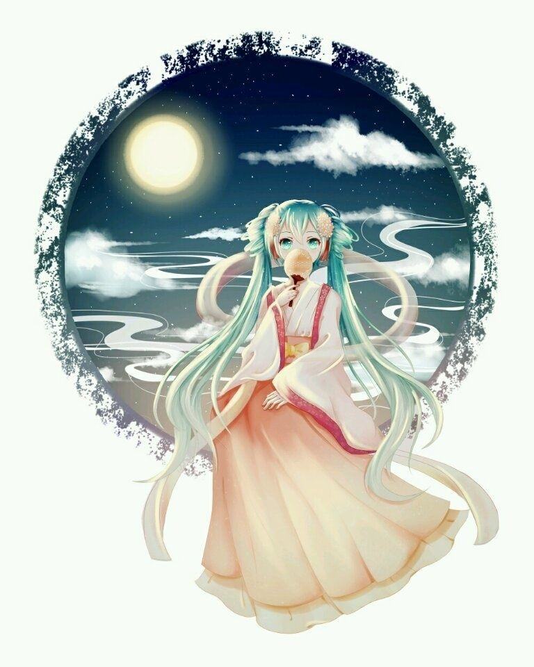 中秋初中美图壁纸二次元电子歌姬