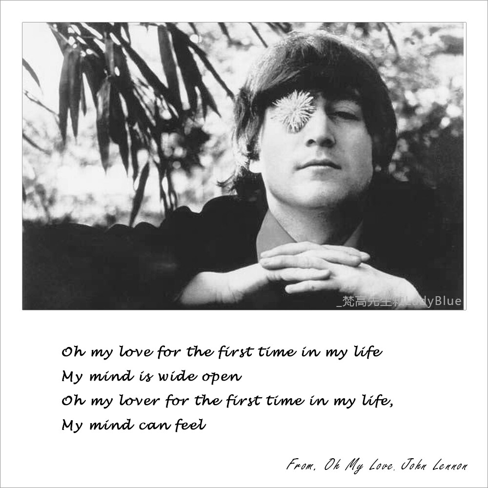 _Oh my love. John Lennon “你长大了想做什么”“快乐的人” ❤ 音乐里的句子 插画 卡片 文艺壁纸