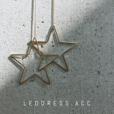 LEDDRESS ACC韩国 摩登五角星星镀金耳线耳环 不褪色