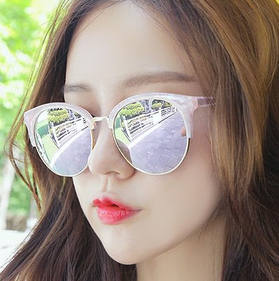 2016韩国 时尚淡雅暗纹漂亮清爽大框架墨镜太阳眼镜
