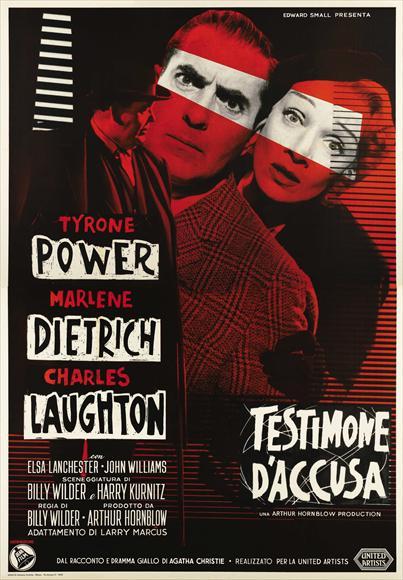 电影《Witness for the Prosecution》（控方证人） 1957年上映，米高梅联美家庭娱乐出品的剧情片电影，由比利·怀尔德执导，泰隆·鲍华、玛琳·黛德丽等人联合演出。我北影编导研究生表姐的强烈安利，她十分钟意导演Billy，我是吃了这枚安利，你们随意#^_^#