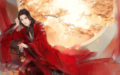 古风 美男 原创 插画 舒隽 斩春剑【画师：痕迹】