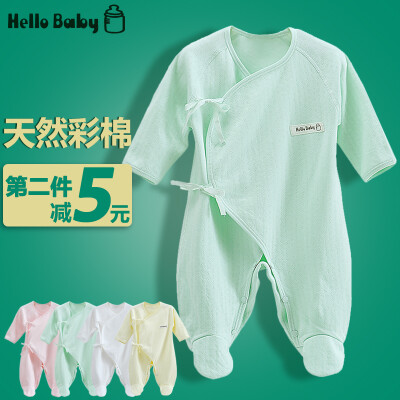 hellobaby连体衣新生儿春夏秋纯棉宝宝连脚哈衣婴儿爬服睡衣