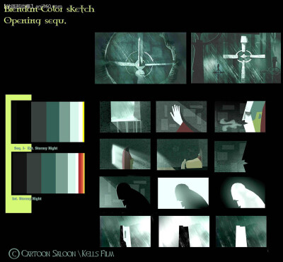 《凯尔经的秘密》颜色设定稿