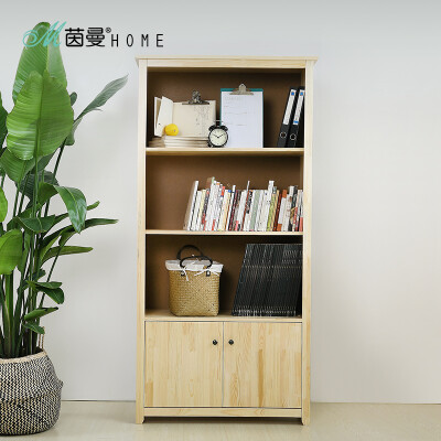 茵曼home 现代简约创意环保 实木松木多功能书架书柜收纳柜