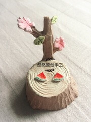 手工DIY热缩片耳钉未滴胶半成品可爱清新甜美红色小西瓜特价包邮