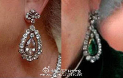 这个耳坠的名字就叫做耳坠（pendant earrings）。。。。来源不明。。。中间的祖母绿和钻石可以相互替换