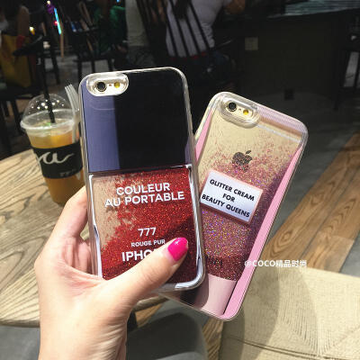 日韩闪粉流沙香水瓶iPhone6S手机壳创意拼色苹果6plus保护套潮女
