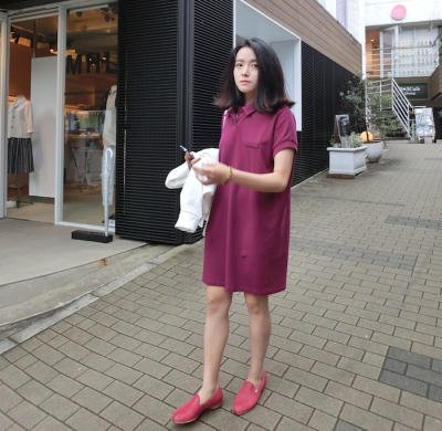 纯棉原宿风翻领连衣裙polo领中长款t恤式短袖保罗裙女裙子