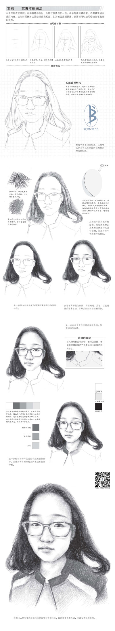 本案例摘自人民邮电出版社出版的《完美教学：素描基础入门108例》。更多原创绘画教程和作品将在“爱林文化”公众号（aiibook）中长期分享！爱林博悦——只为悦读者！