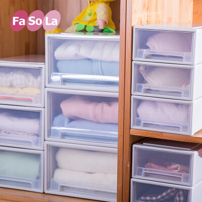 Fasola抽屉式收纳柜塑料储物柜宝宝衣柜婴儿整理柜儿童组装柜子