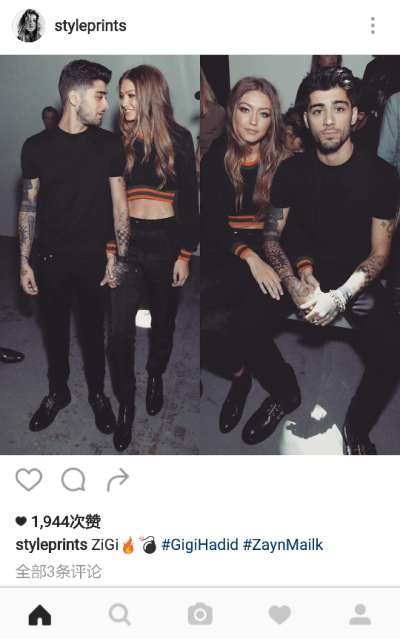 gigi hadid zayn malik 欧美街拍 穿搭 Instagram