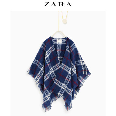 ZARA 童装 披肩式格纹外套