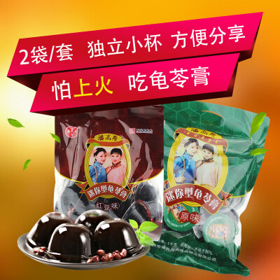 潘高寿龟苓膏 果冻布丁 红豆+原味正宗广西梧州 1kg*2袋