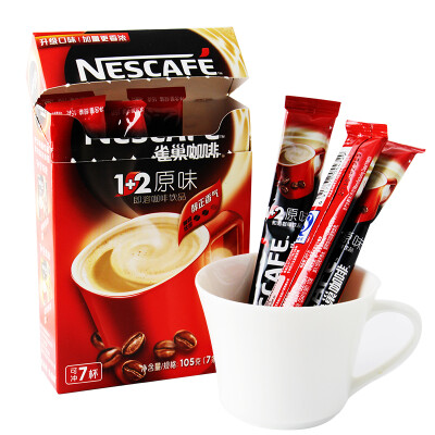 nestle雀巢1+2原味雀巢咖啡速溶咖啡15g*7条盒礼盒条装