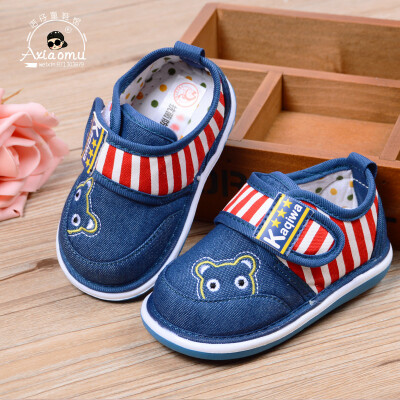 男宝宝鞋子0-1学步鞋叫叫鞋春秋 婴儿鞋子软底防滑婴儿布鞋男夏季