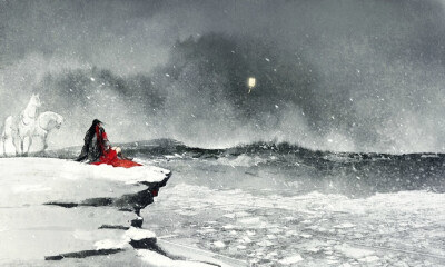 “收拾文件夹的时候翻到一张没涂完的摸鱼，就修补了一下…………“萚妃，你看！这就是朕为你打下的江山啊！”（张嘴吃药。”