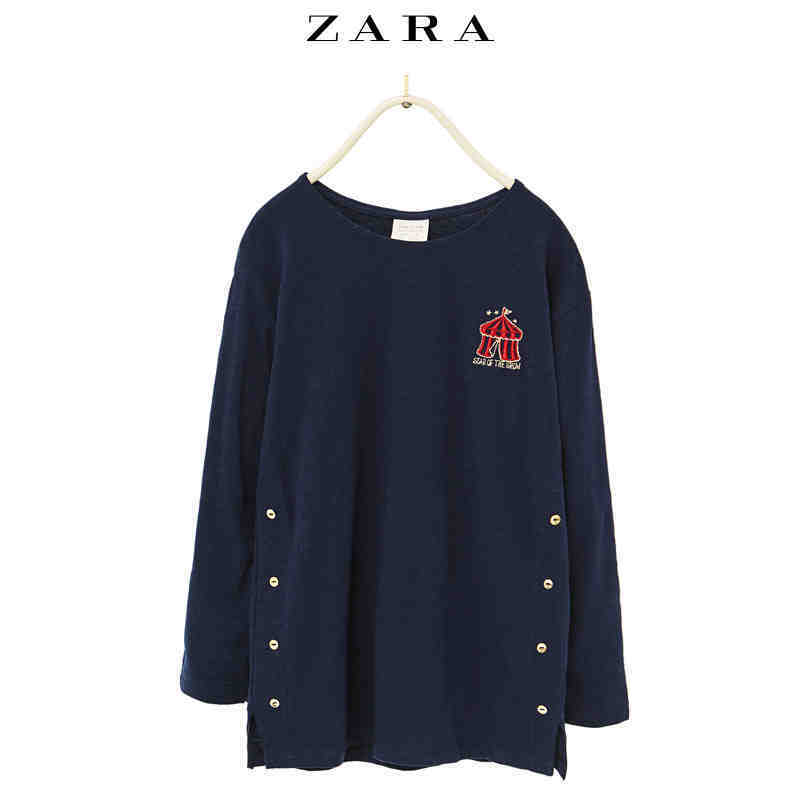 ZARA 童装 侧纽扣 T 恤