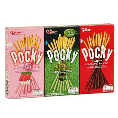 泰国进口休闲零食格力高Pocky百奇 抹茶巧克力草莓巧克力饼干棒