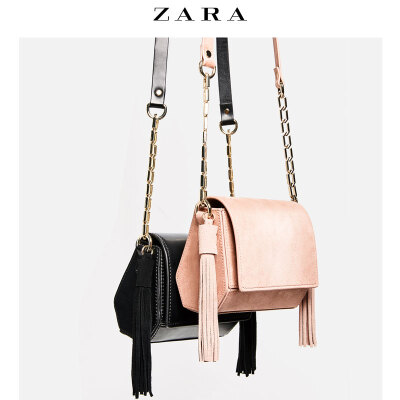 ZARA 女包 苏穗缀饰几何迷你斜背包