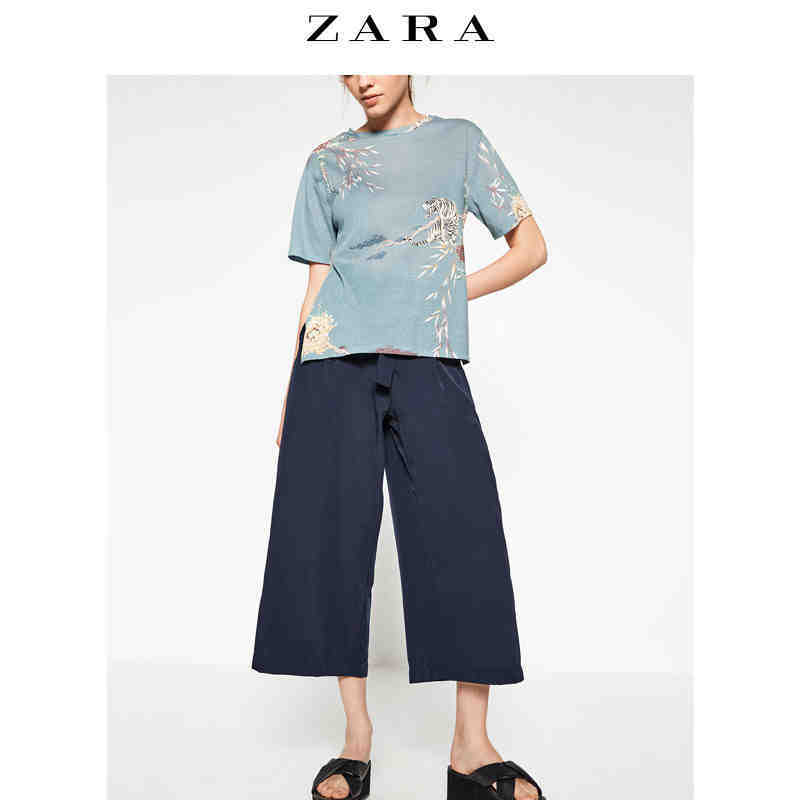 ZARA TRF 女装 宽管七分裤