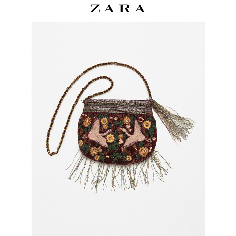 ZARA 女装 天鹅绒天鹅绒小型包