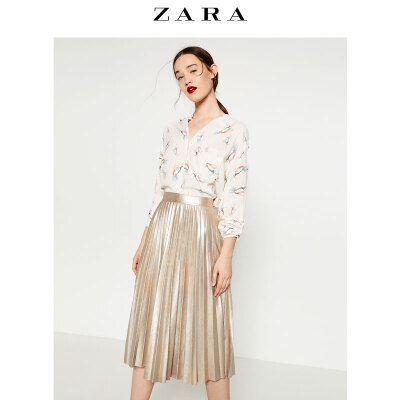 ZARA 女装 花卉印花短衫