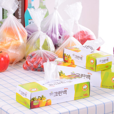 韩国进口厨房食物保鲜袋蔬菜水果包装袋超市食品袋保鲜袋100个装